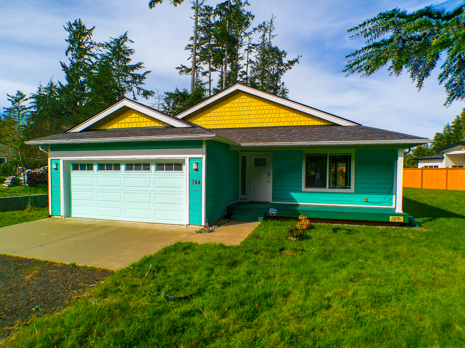 The front porch offers a welcoming look and a place to relax in the sun.