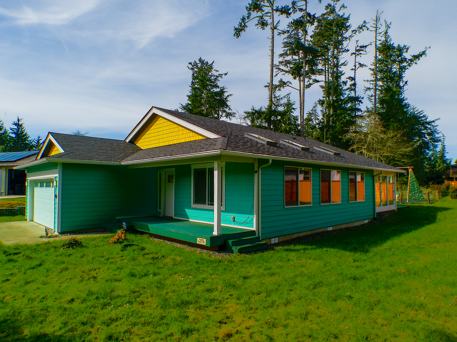 Large upgraded windows and skylights make the home feel bright and roomy.
